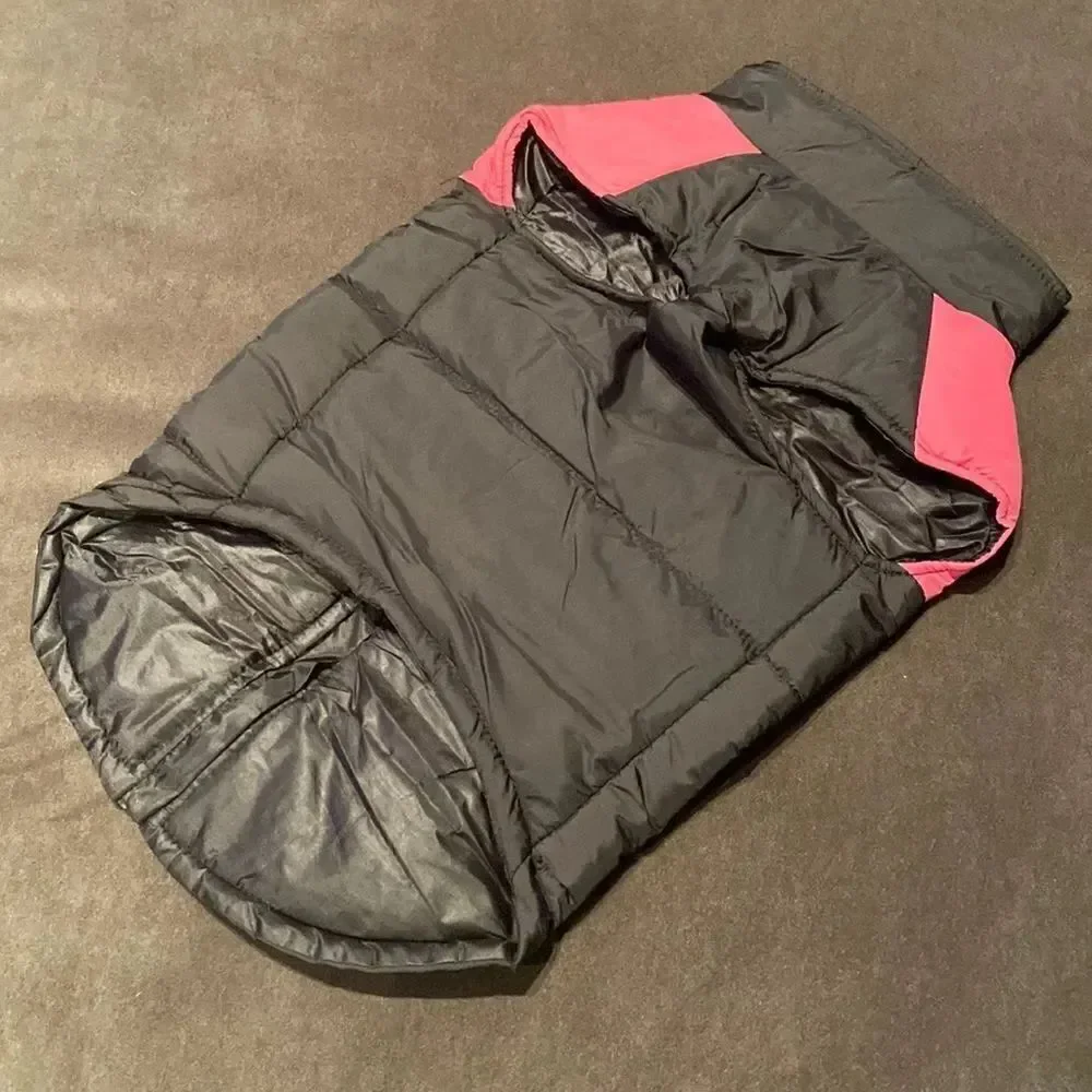 Dog Coat Black & Pink ZipUp No Pull Design D-Rings to attach Leash Size 4XL NEW